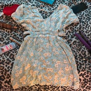 Floral Blue Mini Dress